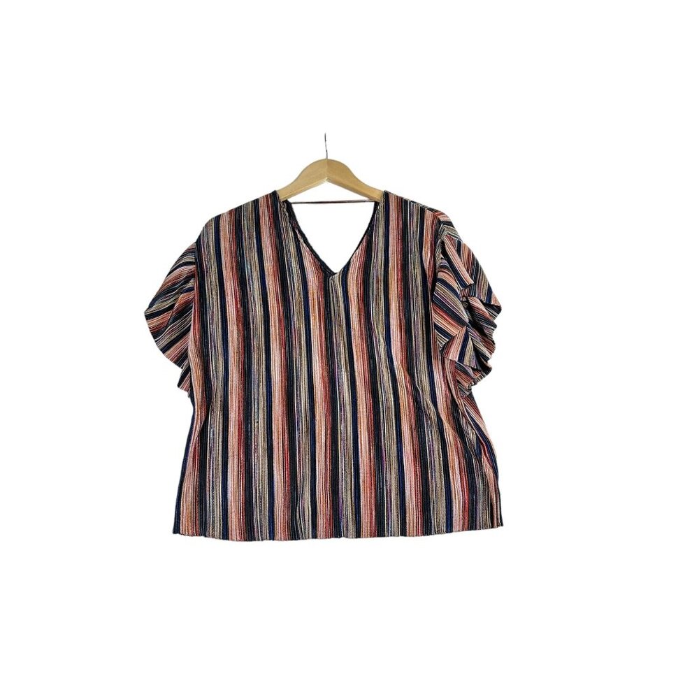 Anthropologie Vanessa Virginia Striped Flutter Sleeve Top Size XXS Multicolor